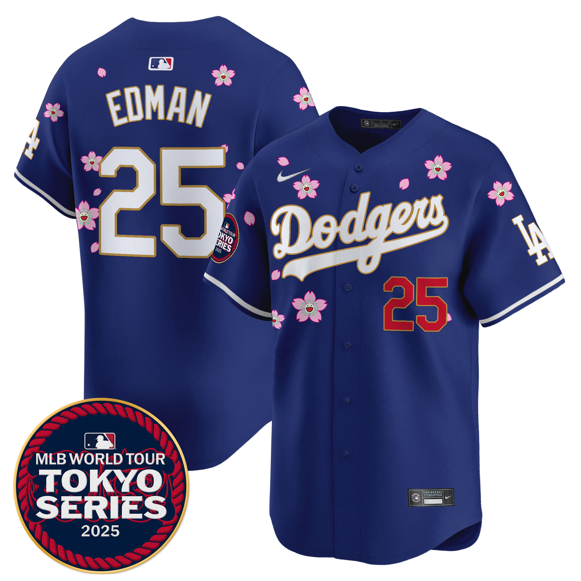 Men Los Angeles Dodgers #25 Edman Tokyo Series  blue Limited Stitched 2025 Jersey